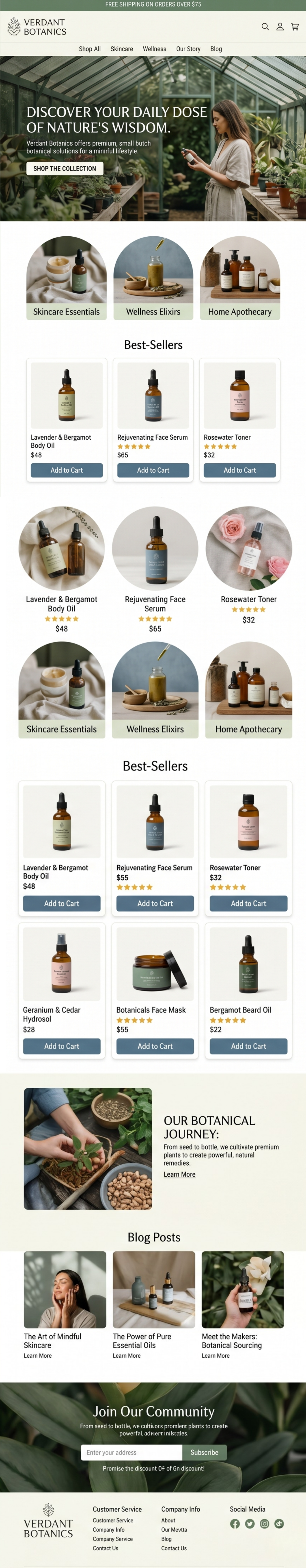 Verdant Botanics website design